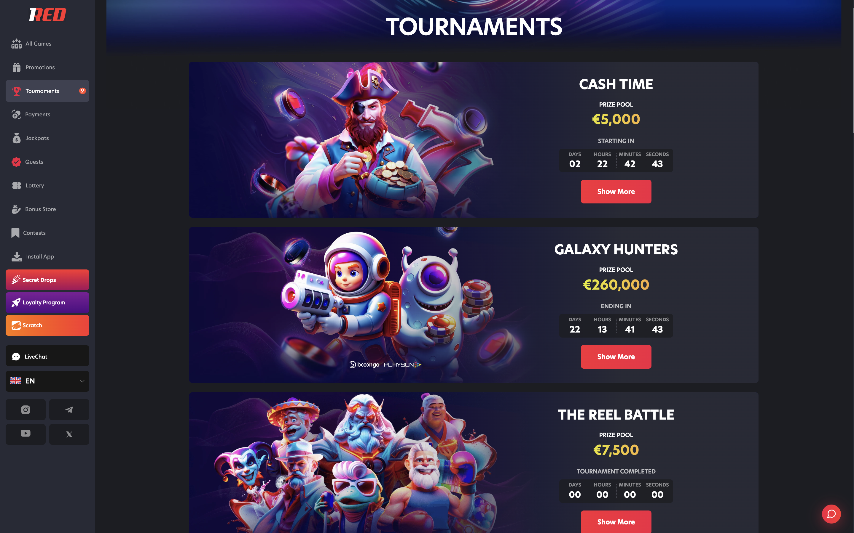 1Red Tournaments Banner