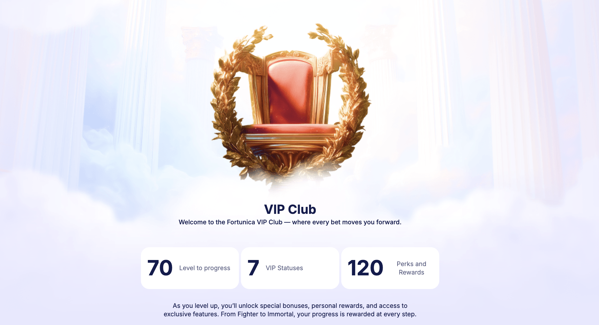 Fortunica VIP and Loyalty Programme Banner