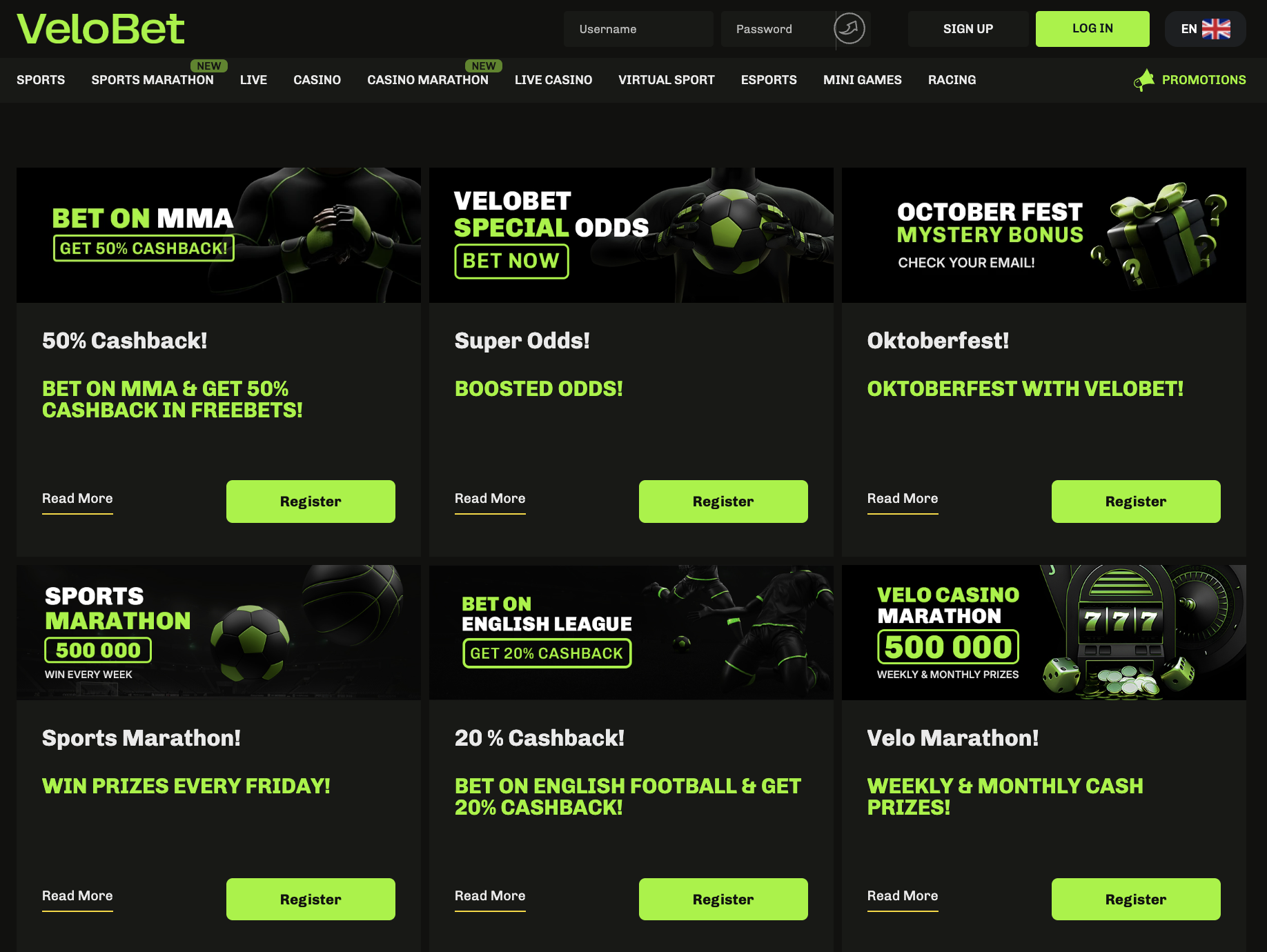 Promotions at Velobet Banner