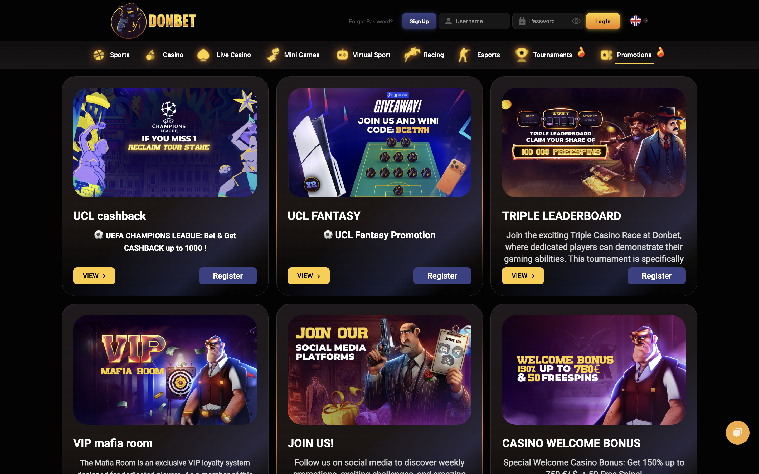 Promotions at DonBet Banner