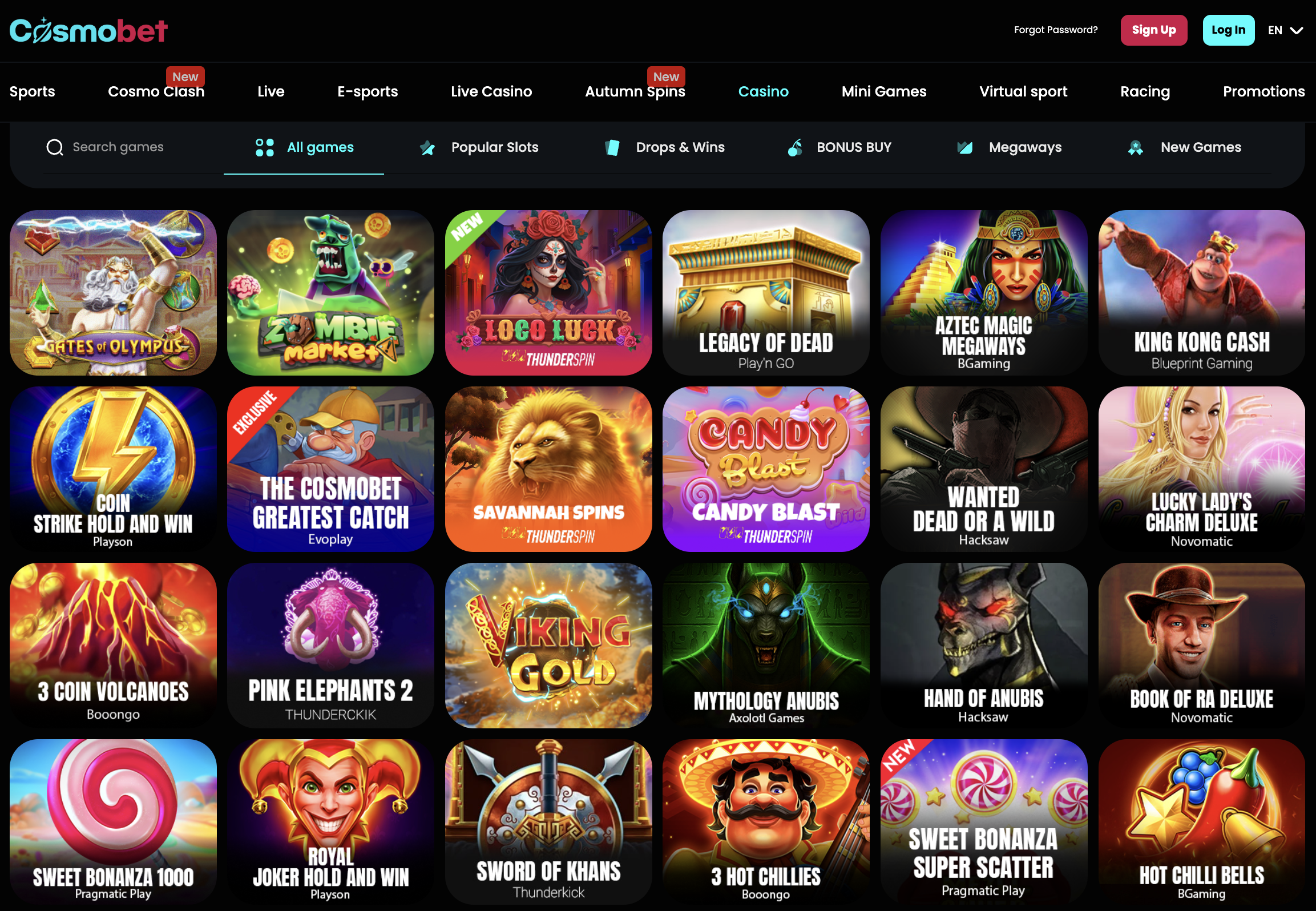 What Can You Play at Cosmobet Banner